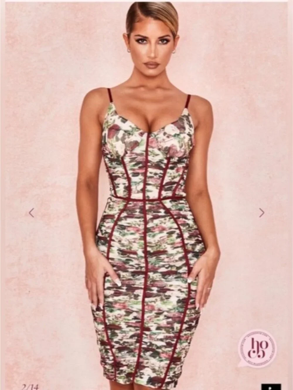 HOUSE OF CB - SABLE -Vintage Floral Ruched Corset Dress - Read Description!! - Picture 2 of 12